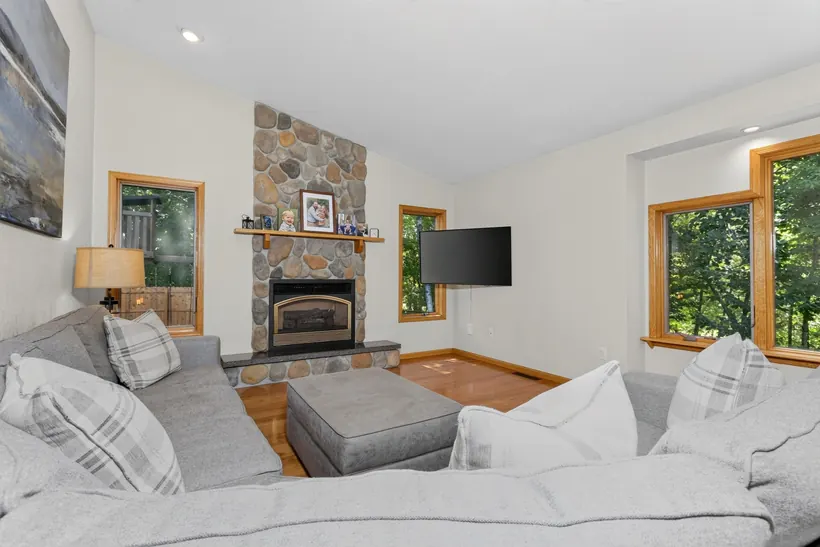 Living room with gas fireplace